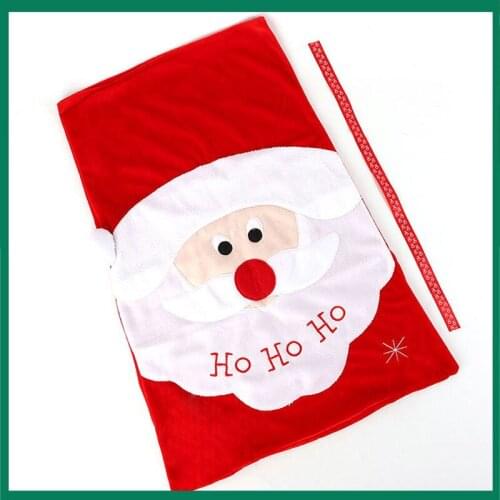 Christmas Gift Bags Santa Claus Candy Bag For Party Xmas Storage Decorations Gift Bag With HO HO HO Pattern For New Year