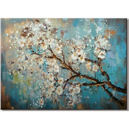 Hand painted Abstract Flower Trees Oil paintings on Canvas Wall Art Home Decor wall decorations bed room