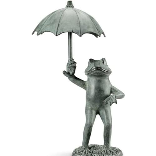 Garden Frog Figurine Resin Statue Garden Sculpture Decoration Outdoor Sculpture Home Decor Umbrella Frog Ornaments