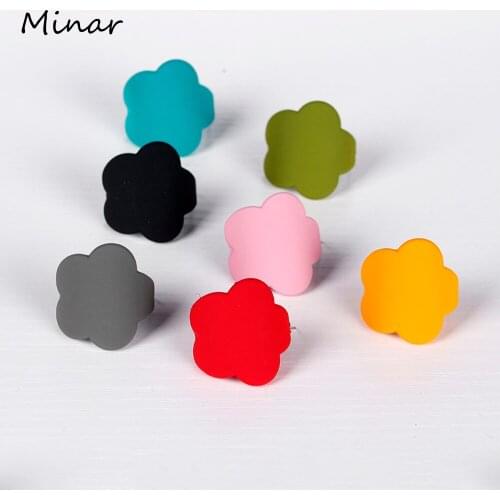 Cute Flower Earrings For Women Funny Geometry Earrings Black Orange Pink Earrings Personality Minimalist Earrings Trendy Gifts F