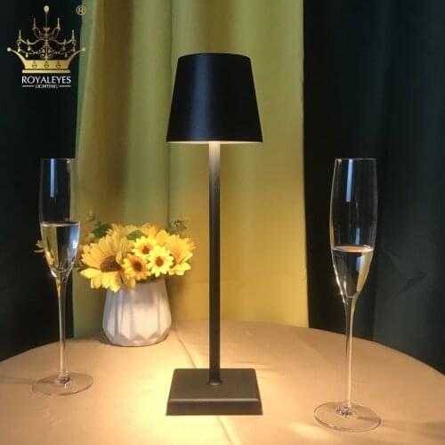 LED Aluminum Alloy Waterproof Desk Lamp Touch Dimming Rechargeable Metal Table Lamps For Bar Living Room Reading Book Lighting