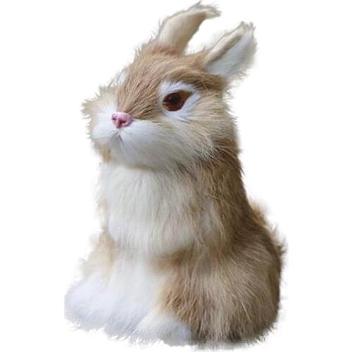 Home Furnishings Decoration Animal Model Kids Toys Crafts Gifts Gift Plush Mini Simulation Rabbit