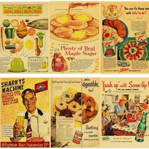 VintageGourmet Retro poster Poster Room Decor Art Home For Living Room Prints