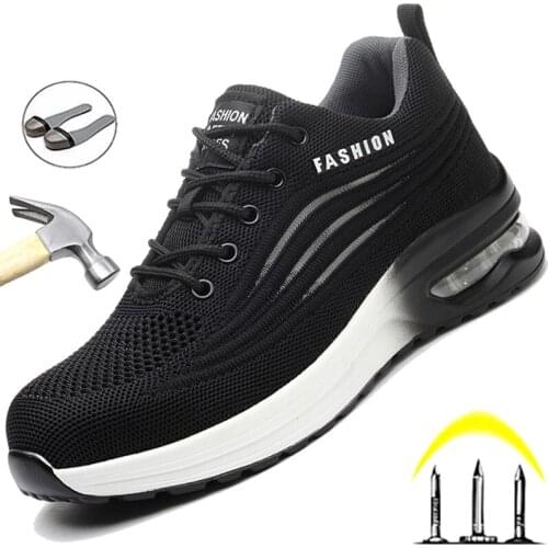High Quality Work Safety Shoes Fashion Work Sneakers Men Shoes Steel Toe Shoes Puncture-Proof Work Shoes Men Security Boots Pop