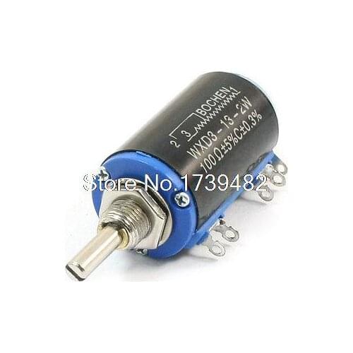 100 Ohm 5% Tolerance 3 Solder Lug Terminals 2W Wirewound Potentiometer