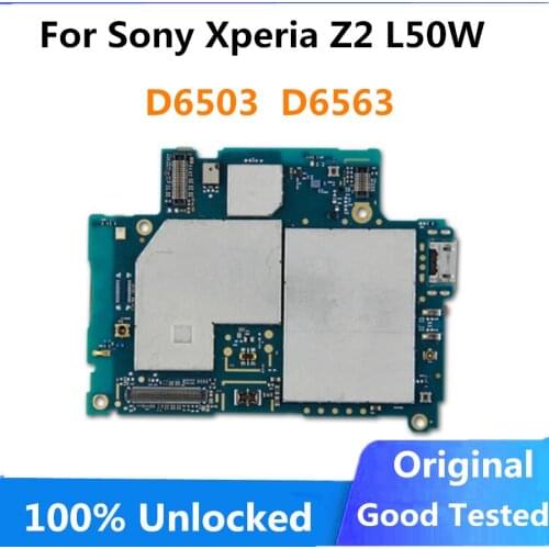 100% Original Unlocked for Sony Xperia Z2 L50W D6503 D6563 Motherboard,16gb Complete Logic Boards for Sony Z2 D6503 D6563