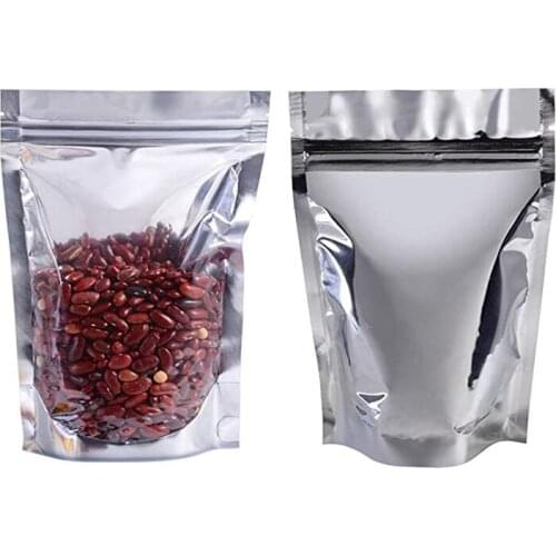 1000pcs Stand Up Aluminum Foil Bags Smell Proof Bags Reusable Food Pouches Bags with Zip Lock for Snacks Beans Coffee Dry Fruits