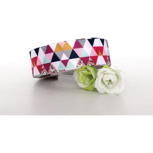 16/22/25/38/75mm Red Geometry printed grosgrain rainbow ribbon 10/25/50 yards DIY bows wedding party decoractive ribbons