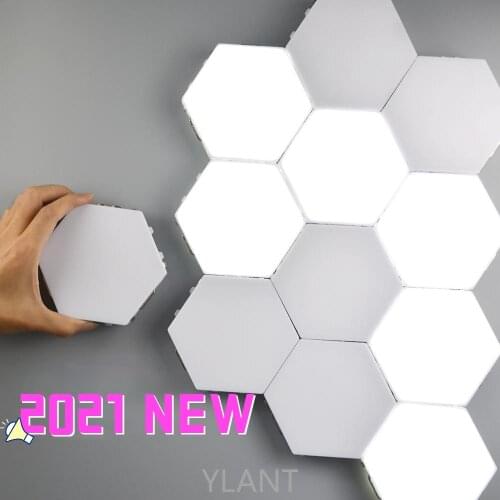 2021 Quantum lamp LED Panel Light Magnetic Hexagons Modular Touch Sensitive sensor Light DIY Wall Creative Decoration painel led