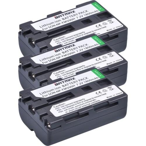 3Pcs 1800mAh NP-FM500H NP FM500H Rechargeable Camera Batteries for Sony A57 A65 A77 A99 A350 A550 A580 A900