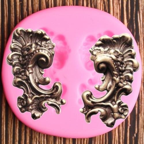 3D Scroll Relief Silicone Molds Cake Border Fondant Mould Sugarcraft Cake Decorating Tools Polymer Clay Candy Chocolate Moulds