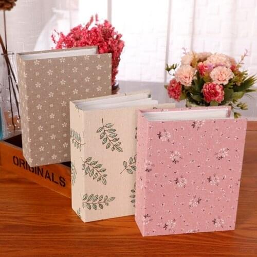 6Inch 100PCS Fresh Floral Cloth Cover Small Album Insert Childrens Photo Studio Album Photo Anniversary Celebration Photo Book