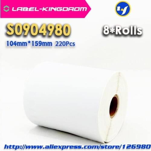 8 Rolls Dymo Compatible S0904980 Label 104mm*159mm 220Pcs/Roll Compatible for LabelWriter 4XL Printer 4"X6" Shipping Label