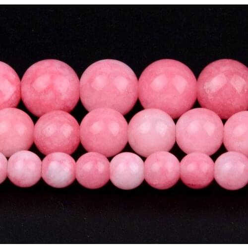 Pink Jades Stone Natural Round Loose Beads15” Pick 6-10mm Spacer Beads For Charm Bracelet Necklace Accessory Jewelry Making