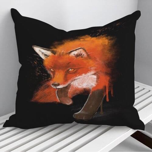 Black Fox Ink Throw Pillows Cushion Cover On Sofa Home Decor 45*45cm 40*40cm Gift Pillowcase Cojines Dropshipping