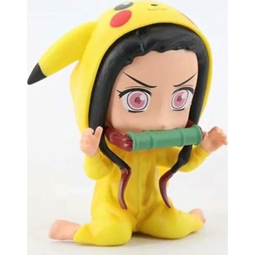 Pokemon toys Pikachu Cos Emon Slayer Kamado Nezuko Action Figures Models Car Accessories Animation Around