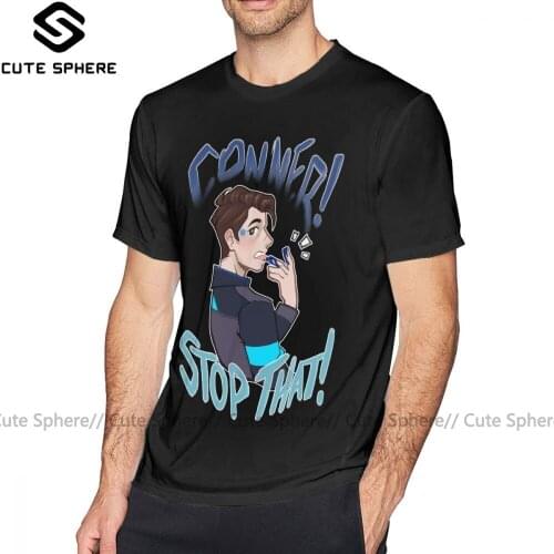 Detroit Become Human T Shirt Conner Stop That T-Shirt Fashion 100 Cotton Tee Shirt Awesome Men Graphic 5x Short-Sleeve Tshirt