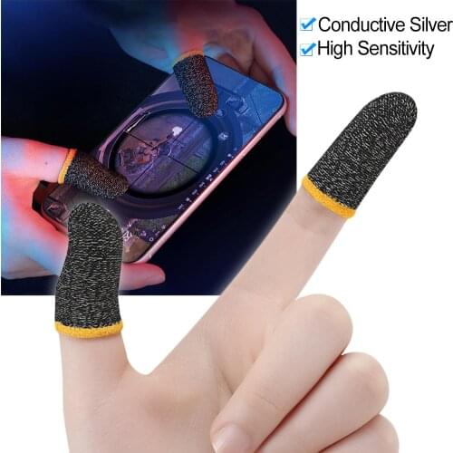 2Pcs Sweatproof Finger Sleeve Touch Screen Cots Carbon Fiber Finger Cots for Gaming Mobile Game Controller Fingercots Fingertip