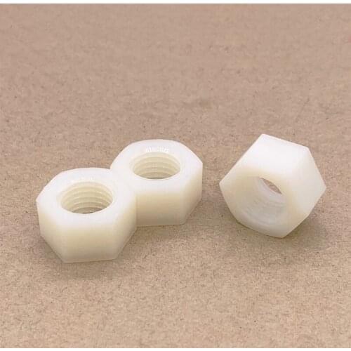 M2 M2.5 M3 M4 M5 M6 M8 M10 M12 M14 M16 M18 M20 nylon external hexagon nuts PA66 outer hex plastic nut white color