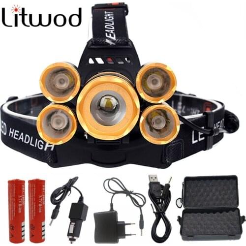 Powerful LED Headlight Zoom Headlamp Rechargeable Fishing Head Lamp Flashlight Torch Waterproof Hunting Camping outdoor Lantern