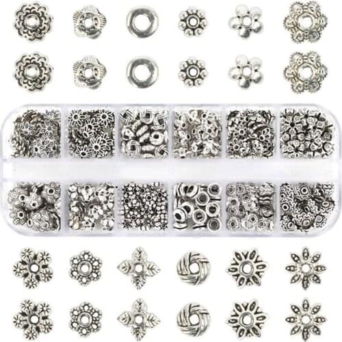 Diy Jewelry Accessory Set Retro Tibetan-Silver Alloy Beads Bracelet Necklace Spacer Pendant Torus