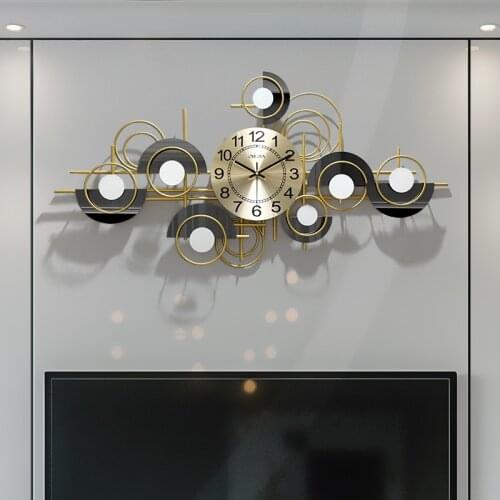 Nordic Luxury Wrought Iron Wall Clock Wall Hanging Ornament Home Livingroom Wall Mural Crafts Restaurant Wall Sticker Decoration