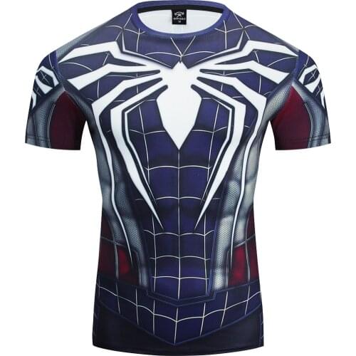 New fashion t shirt men brand compression shirt shazam t-shirt 3d pattern print fitness funny t shirts style Fitness Clothing