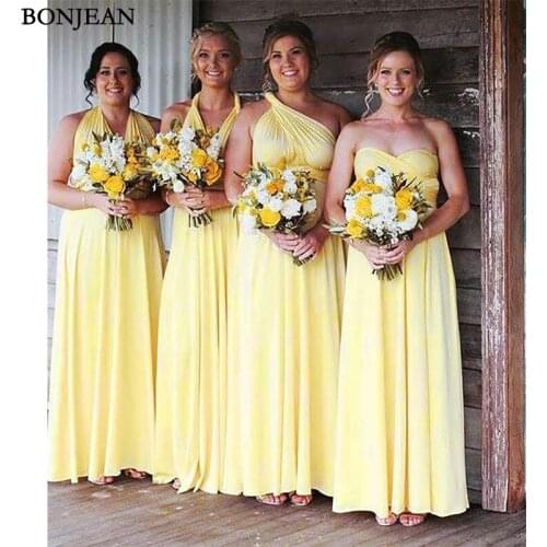 New Bridesmaid Dress Sleeveless Pleat Chiffion Mismatched Formal Dress Long Bridesmaid Dresses Plus Size Custom Made