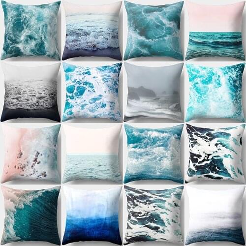 Ocean Sea One Side Print Cushion Cover Polyester Decorative for Sofa Seat Soft Throw Pillow Case Cover 45x45cm
