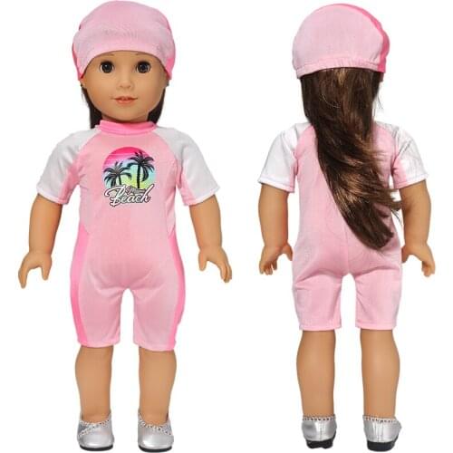 18" Girl Doll Clothes Surfing Wear Baby Doll Swim Suit Summer Clothes Toys Clothing Children Gift