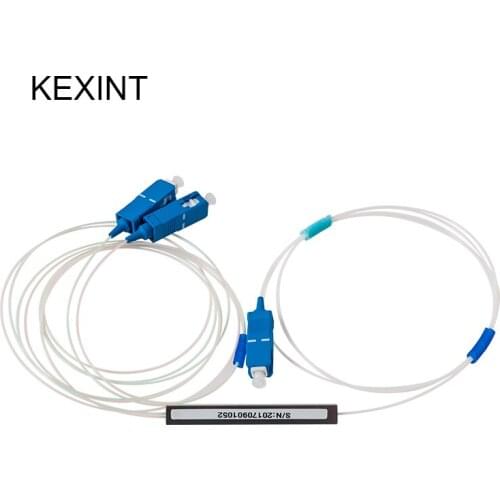 Wholesale Fiber optic PLC Splitter 1*2 mini module 0.9 1m with connector sc/upc / 50Pieces