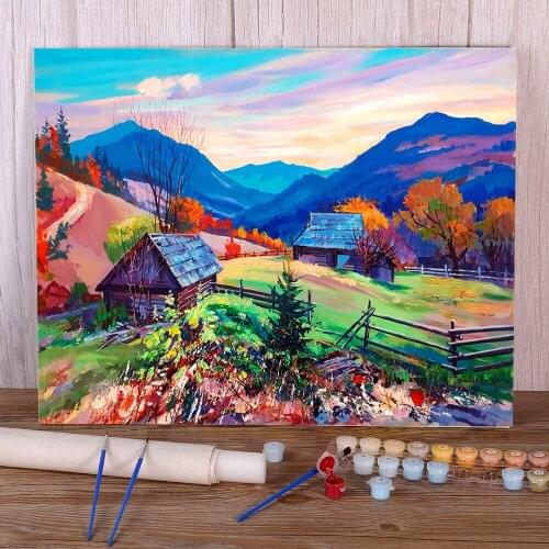 Landscape Autumn Evening Paint By Numbers Set Acrylic Paints 50*70 Picture By Numbers Photo Loft Wall Picture Drawing