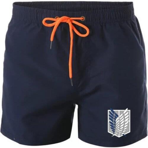 Attack on Giant Printed Beach Shorts 2021 Mens Swimming Shorts Summer Quick-drying Mens Swimming Shorts Short Mesh Lining