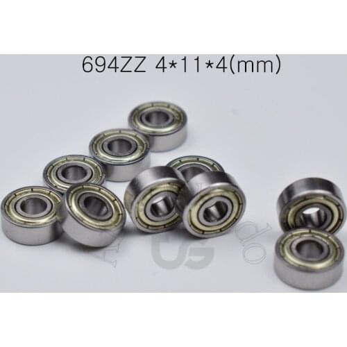 694ZZ 4*11*4(mm) 10pieces bearing Metal sealed free shipping ABEC-5 chrome steel miniature bearings hardware Transmission Parts