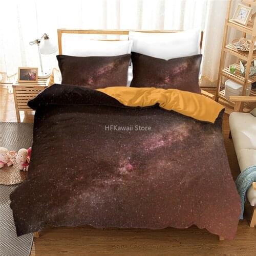 Hot Sale Starry Sky Landscape Galaxy 3d Printed Bedding Set Linen Bedclothes Europe/Australia/USA King Duvet Cover Pillowcases