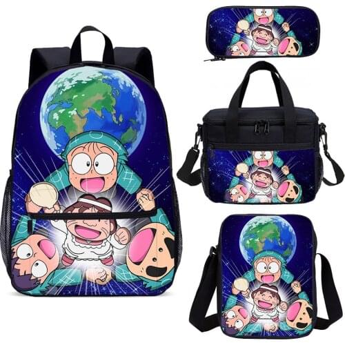 Nintama Rantarou Large Backpack 4 Pcs Set Anime Cartoon Kids Children School Backpack Bag Design Your Own School Bag Backpack