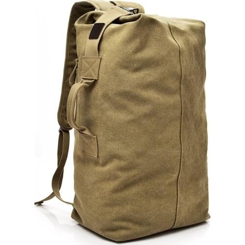 Backpack outdoor travel bucket backpack canvas mountaineering mens ins super fire personality large capacity luggage