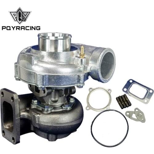 T3 T3/60-1 UNIVERSAL V2 TURBO CHARGER AR70 .63AR 4 BOLT EXHAUST BIG WHEEL PQY-TURBO35