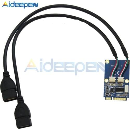 USB 2.0 2 Port PCI-E Express Card with Power Connector Mini PCI-E PCI Express to Dual USB Adapter USB Converter