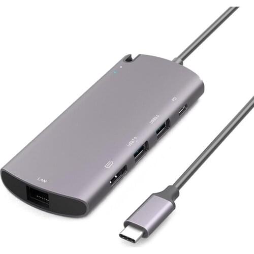 USB C Type-C Hub 6 In 1 To M.2 NGFF HDD Enclosure Portable Dual M.2-SSD Docking Station With PD Fast Charging HDMI RJ45 USB3.0