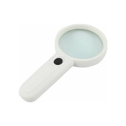 Plastic Handle White Illuminated LED Light Magnifier Magnifying Glass 3X