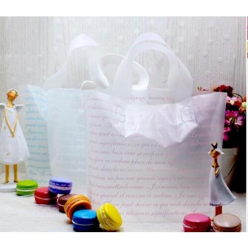 High-density Polythylene Eco-friendly Large Present Packaging bags With handle Luxury Plastic Package Bags for wedding party