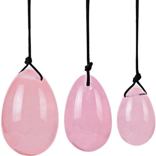 Massager Stone Natural Rose Quartz Yoni Massager Vaginal Muscle Tightening Vagina Contraction Yoni Egg Women Kegel Exerciser