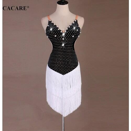 CACARE Latin Dance Dress Women Latin Dance Competition Dresses Fringe Dress Salsa Costumes Ballroom Tango CHEAP D0463 Tassel Hem