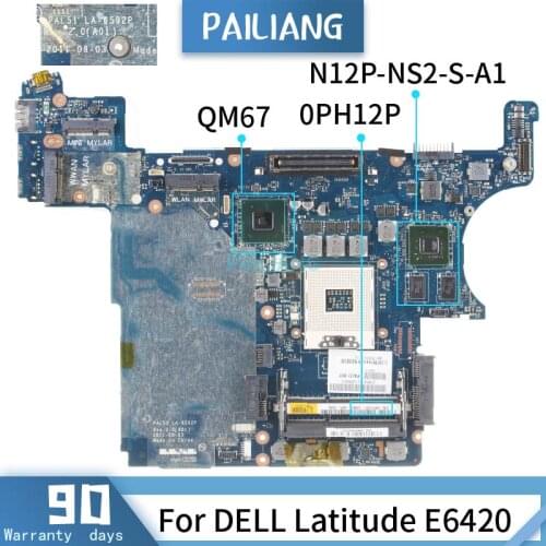 0PH12P For DELL Latitude E6420 LA-6592P CN-0PH12P N12P-NS2-S-A1 QM67 Mainboard Laptop motherboard tested OK