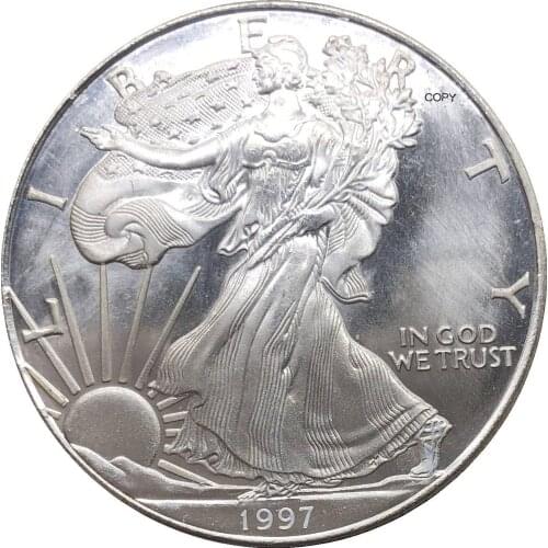 United States 1 Dollar American Silver Eagle Bullion Coin 1997 Plated Silver Commemorative Coin Copy coin