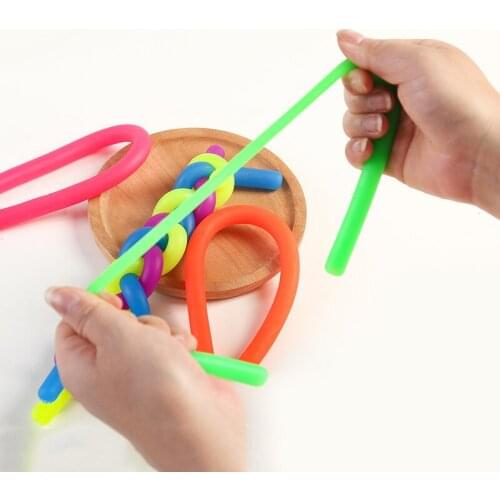 1Pcs Noodle Shape Elastic Pressure Reducing Rope TPR Squeeze Sensory Kids Toys Anti-stress Toys Nice Gift