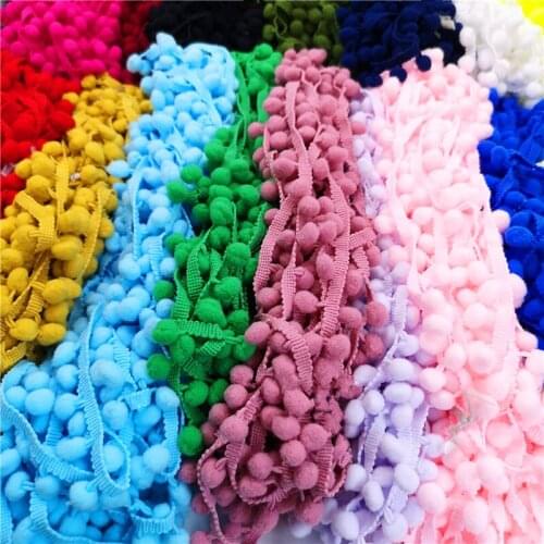 20Yards Pom Pom Lace Trim Ball Ribbon MINI Pearl Pompom Fringe Ribbon Sewing Lace Kintted Fabric Handmade DIY Craft Accessories