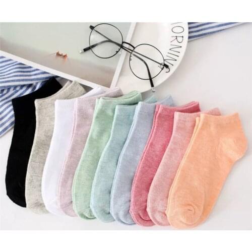 5 Pairs / lot Women socks,Invisible shallow socks, ladiessocks, coloured cotton socks, pure colour