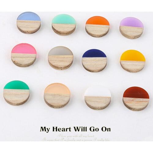 6pcs Vintage Wood and resin stitching Drop Earrings For Women round patch pendant DIY jewelry earring nail accessories material